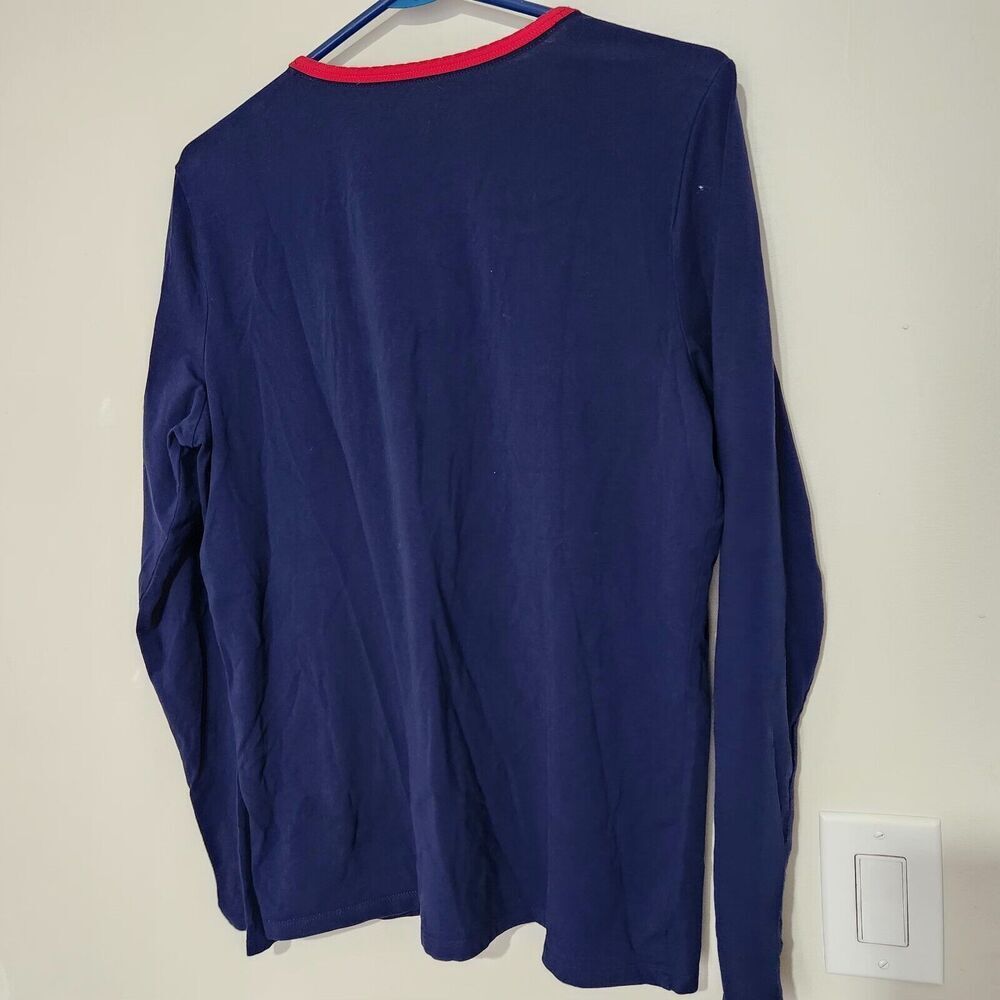 Land End Mom Long sleeve Top Size Large Blue Navy Color Casual. New - Picture 6 of 9